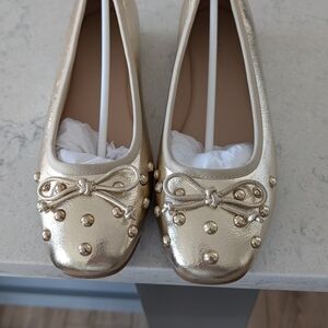 Marc Fisher Gold Studded Flats